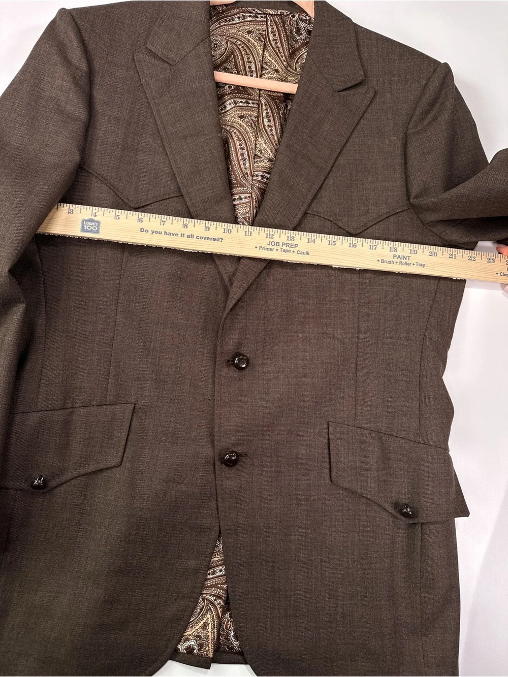 Simpson Clothes Vintage 1980 Western Wool Sport Coat Blazer Brown 40R